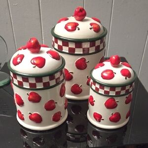 Apple Themed Ceramic Canister Set